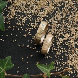 Mokume Gane Ringe gestülpt