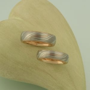 Mokume Gane Ringe mit Innenring