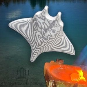 Manta rochen Mokume Gane Anhänger