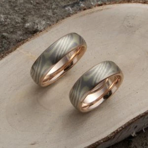 Mokume Gane Ringe mit Innenenring