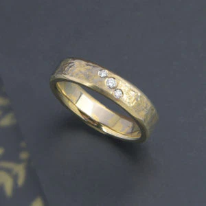Mokume Gane Ring feiner Eisschlag
