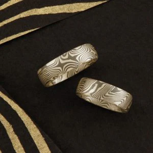 Mokume Gane Ringe zweifach Damasziert