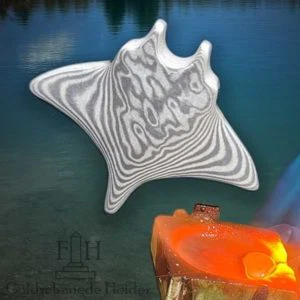 Manta rochen Mokume Gane Anhänger