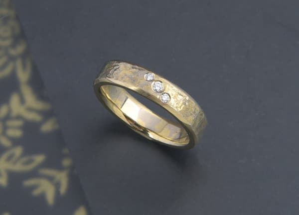 Mokume Gane Ring feiner Eisschlag
